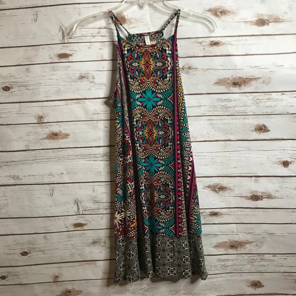 Xhilaration Dresses & Skirts - Xhilaration Black Multi Halter Slip Dress